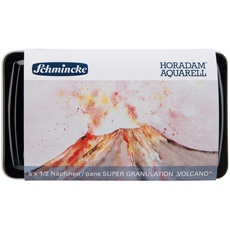 Schmincke – HORADAM® AQUARELL, Super Granulation Set Vulkan, 5 x 1/2 Näpfchen, 74 608 097, Metallkasten, sehr stark granulierende Farbtöne, feinste, supergranulierende Aquarellfarben