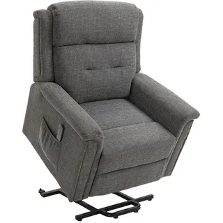 Homcom Aufstehsessel elektrisch Polyester 87 x 108 x 92 cm Grau mit Liegefunktion
