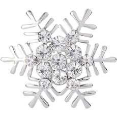 EVER FAITH Österreichischer Kristall Winter Schneeflocke Blumen Brosche mit Silber-Ton Klar (Silber-Ton)