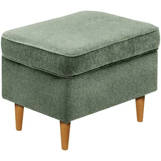 Carryhome Hocker , Olivgrün, Eiche Wotan , Textil , Buche , massiv , rechteckig , 63x43x42 cm , Stoffauswahl , Wohnzimmer, Sessel, Hocker & Hockerbänke, Sitzhocker