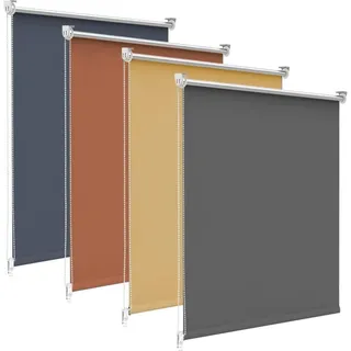 Verdunklungsrollo ohne Bohren Verdunkelungsrollo Klemmfix Dunkelgrau 50x150cm Thermorollo Sichtschutz und Sonnenschutz Rollos Hitzeschutz für Fenster - Dunkelgrau