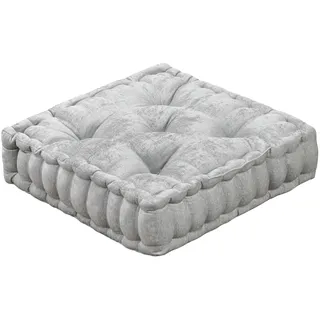 Intelligent Design Bodenkissen, quadratisch, Chenille, getuftet, mit gewelltem Rand Azza Hypoallergenes Bank-/Stuhlkissen, GRAU, 20" W x 20" L x5 H