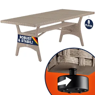 CASARIA Gartentisch 190 x 90 x 75 cm Creme