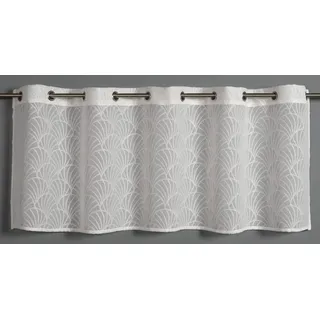 Gardinia Sehlbach Bistrogardine Ausbrenner Muscheln, Weiß, 135 x 45 cm Bistrogardine, Maritimes Flair, Blickdichter Stoff, Einfache Anbringung, Stilvolle Dekoration