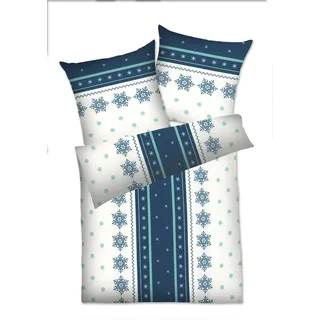 Dyckhoff Schneeflocke blau 135 x 200 + 80 x 80 cm