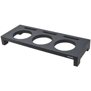 Staub Servierbrett für 3 Mini-Cocottes, 42 x 16 cm, Fiberholz