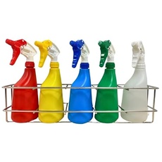 LAVE AUTO PRO - 5 Drucksprüher 600 ml + Wandhalterung aus Edelstahl – Farbflaschen – sichtbare Skala – Sprühflasche