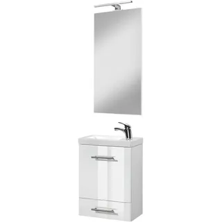 welltime Waschtisch-Set »Trento, verschiedene Ausführungen und Farben«, (Set, 4 St.), Badmöbel Breite 40cm, Gästebad SlimLine Gäste WC