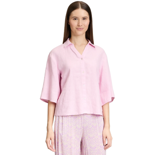 Klassische Bluse CARTOON "Leinenbluse mit Kragen", Damen, Gr. 46, rosa (corsage), Obermaterial: 100% Leinen LI., Blusen Klassische Bluse