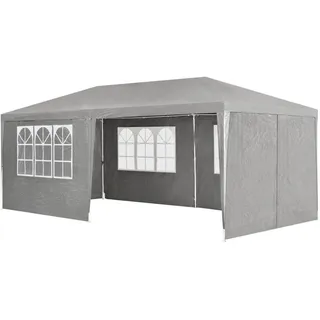 Juskys Partyzelt 6 x 6 m inkl. 6 Seitenteile Dunkelgrau