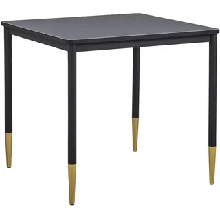 Beliani Esstisch 80/80/75 cm Schwarz, Goldfarben Quadratisch Shalford , Holzwerkstoff , Rechteckig , 80x75x80 cm , Esszimmer, Esstische