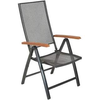 Merxx "Thasos" Klappsessel, Aluminium in Graphit mit folierter Armlehne - Grau