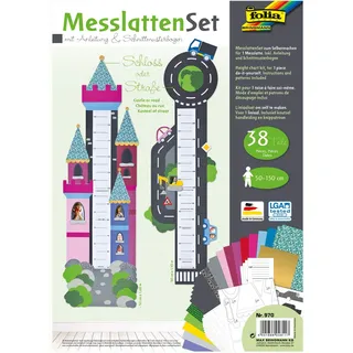 folia 970 - Messlatten Set "Schloss oder Straße", Bastelset zum Erstellen einer wunderschönen Messlatte aus Fotokarton