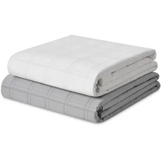 Alexandra House Living Bettbezug Sophia Stahl Grau Stahl 240 x 220 cm