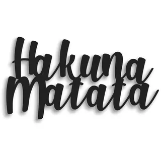 Declea Wanddeko Spruch Holzspruch Hakuna Matata - Holz Deko Schriftzug Motivational Küche Familie Haus Liebe zum Dekorieren der Wände, Wohnkultur