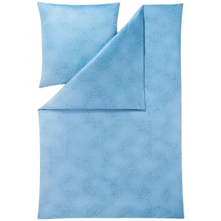 Estella Bettwäsche , Blau , Textil , Graphik , 135x200 cm , Oeko-Tex® Standard 100 , bügelfrei, atmungsaktiv, hautfreundlich, weiche und anschmiegsame Oberfläche , Heimtextilien, Bettwäsche & Leintücher, Bettwäsche, Jersey-Bettwäsche