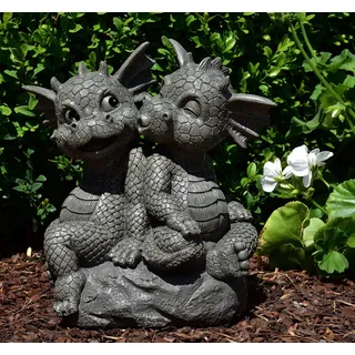 MystiCalls by Mayer Chess Gartendrachenpaar sitzt auf Fels- Garten, Figur, Drache, Love