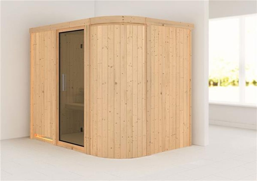 Bild von Sauna Titania 4 68mm ohne Saunaofen Tür modern