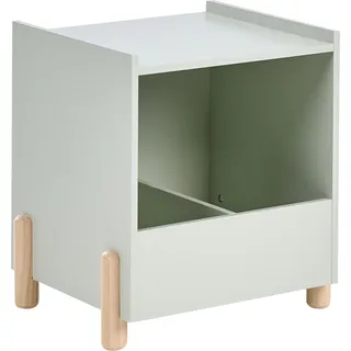 BELIANI Nachttisch Hellgrün MDF-Platte mit Hellen Holzbeinen Offene Fächer Skandi Kinder Nachtkommode Nachtschrank Schlafzimmer Babyzimmer - Grün, Braun