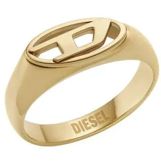 Diesel Herren Oval D Logo Ring aus goldfarbenem Edelstahl, DX15887106.5