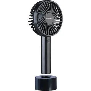 PEARL Mini Ventilator: 2in1-Hand- & Tisch-Ventilator, Akku- & USB-Betrieb, 3-stufig, Ø 95 mm (Mini USB, Schreibtisch, Pool)