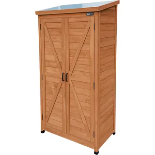 AXI Hugo Gartenschrank aus Holz in Kaffeebraun | Geräteschrank / Geräteschuppen für den Garten mit 3 festen Ablagen | 85 x 52 x 174 cm - Braun