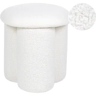 Beliani Pouf Polyester 40 x 45 x 40 cm Cremeweiß