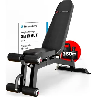 Sportstech BRT700 – Verstellbare 21in1 Hantelbank für vielseitiges Krafttraining - Schwarz