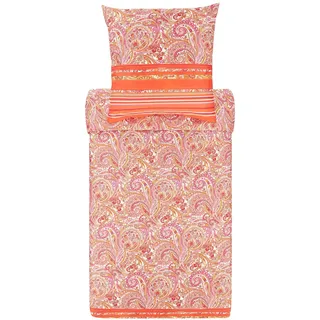 Bassetti NOTO Bettwäsche + 1 Kissenhülle aus 100% Baumwollsatin in der Farbe Rot R1, Maße: 155x220 + 1 K 80x80 cm - 9321861