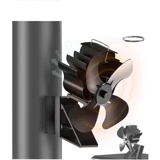 ICARE Kaminventilator Magnetisch, Blättern Ofenventilator Ventilator für Kaminofen, 2 in 1 Leiser Kaminventilator Ohne Strom, Kaminlüfter für Holz, Brennholz, Ersatzteil