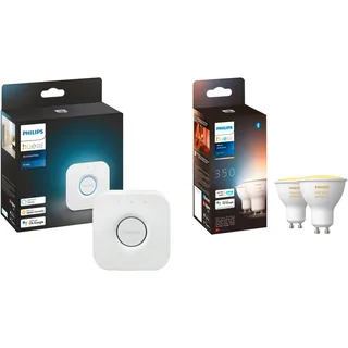 Philips HUE White Ambiance GU10 + Bridge, LED-Lampe, (Doppelpack