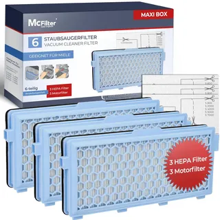 McFilter I 3 HEPA Filter kompatibel mit Miele Compact C1 C2, Complete C2, S8340, S8360 S4000, S5000, S6000, S8000 Serie, S2, S3, S4, S5, S6 Serie, Staubsauger I Alternative für SF-HA 50, SF-AP 50