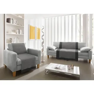 Biederlack Sesselschoner "Cotton Cover Salt & Pepper" 50 x 200 cm (Breite x Länge), mit Fransen, anthrazit