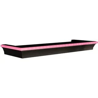 Mirjan24 Wandregal Wrotyn mit Rosa LED Beleuchtung , Schwarz, Rosa , Kunststoff , Rechteckig , 46x5x16 cm , Wohnzimmer, Regale, Wandregale