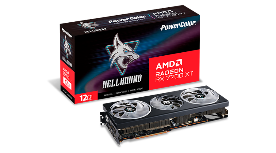 Bild von Hellhound Radeon RX 7700 XT 12GB GDDR6, HDMI, 3x DP (RX 7700 XT 12G-L/OC)