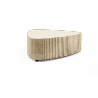 Masseno Couchtisch Lineo 89 cm Wohnzimmertisch gepolstert Beige , Textil , Dreieckig , 89x42x96 cm , Wohnzimmer, Wohnzimmertische, Couchtische