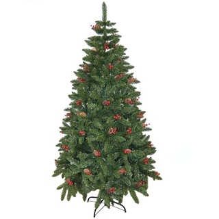 Gifts 4 All Occasions Limited SHATCHI-755 Künstlicher Weihnachtsbaum mit Weihnachtsdekoration, 210 cm, Grün