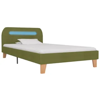 vidaXL Bettgestell mit LED Grün Stoff 90x200 cm - Grün