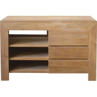 Teako Design Waschbeckenunterschrank Pajala Teak Massivholz Doppelwaschtisch 120/150/180cm Bad Unterschrank (50 x 120 x 80 cm)