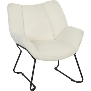HOMCOM Accent Chair Polyester Original-Schaumstoff 73L x 71B x 81H cm Weiß