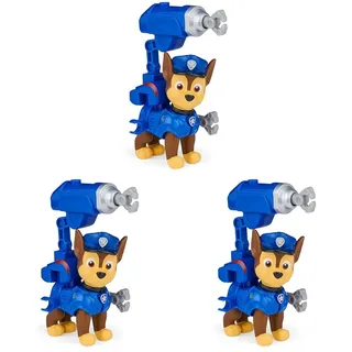 PAW PATROL: The Mighty Movie, Spielzeugfigur mit aufsteckbarem Rucksack und 2 Schuss, Verschiedene Charaktere, Spielzeug für Kinder ab 3 Jahren variieren (Packung mit 3)