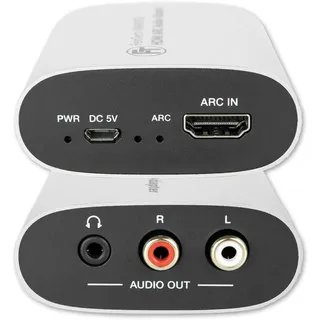 FeinTech VMA00102 HDMI ARC Audio Extractor Adapter für TV mit Lautstärke-Steuerung f. Kopfhörer Stereo-Anlage Cinch AUX Klinke 3.5mm