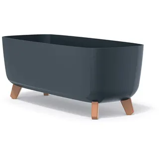 Tymar Blumentopf rechteckig mit Füßen Übertopf mit Beinen Blumenkübel länglich außen (Anthrazit; 60 cm)