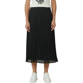 Faltenrock S.OLIVER BLACK LABEL, Damen, Gr. 34, schwarz, Web, Obermaterial: 100% Polyester. Futter: 100% Viskose, unifarben, normal 3/4-Länge, Röcke Faltenrock, mit elastischem Bündchen