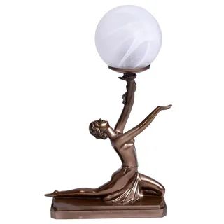 Palazzo Tischleuchte Art Deco Braun