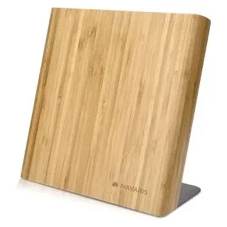 Navaris Messerhalter magnetisch Messerbrett aus Bambus - Magnet Messerblock Holz Magnethalter - Magnet-Messerblock Messer Halterung unbestückt braun