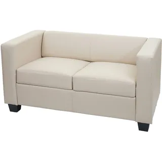 Mendler 2er Sofa Couch Loungesofa Lille ~ Kunstleder, creme