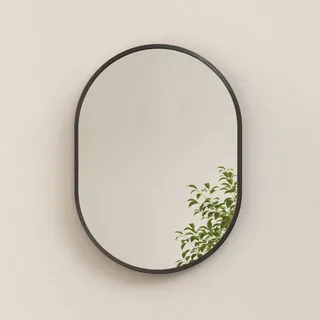 Emke Wandspiegel Umweltfreundlicher Glasspiegel Ovale Schwarz 70/50/2 cm , 50x70x2 cm , Spiegel, Wandspiegel