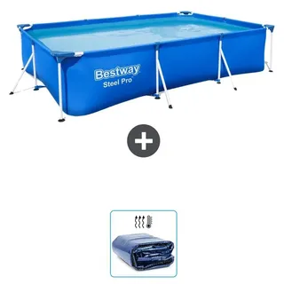 Bestway Steel Pro Rechteckig - 300x201x66 cm - 2-teilig S22296 - Blau