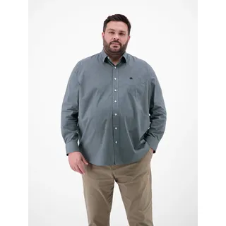 Langarmhemd LERROS "Langarmhemd mit Kentkragen aus 100% Baumwolle", Herren, Gr. 4XL, extraweit, arctic blau, 100% Baumwolle, Hemden Langarmhemd